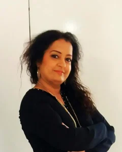 Smiling woman dressed in black